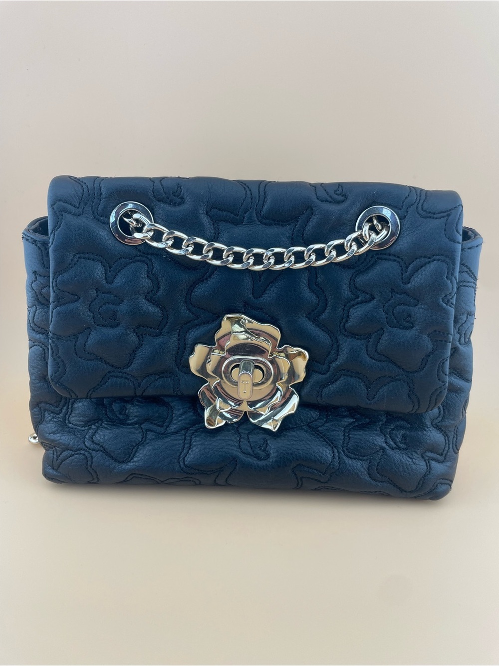 Ted Baker Leather Floral Quilted Rose Lock Crossbody Bag